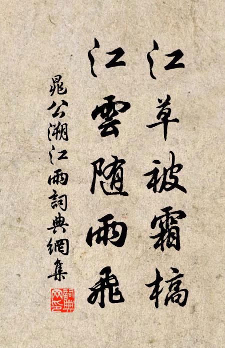 晁公溯江草被霜槁，江云随雨飞书法作品欣赏