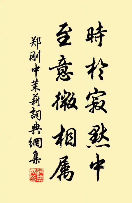 郑刚中时於寂默中，至意微相属书法作品欣赏