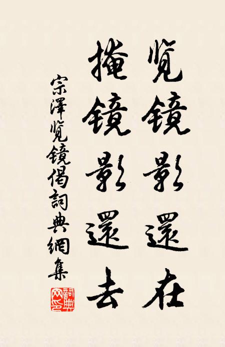 宗泽览镜影还在，掩镜影还去书法作品欣赏