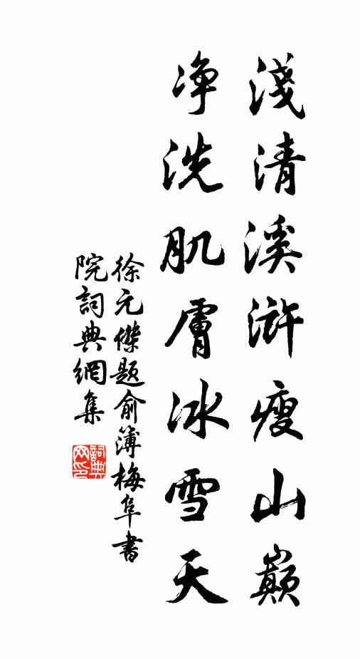 徐元杰浅清溪浒瘦山巅，净洗肌肤冰雪天书法作品欣赏