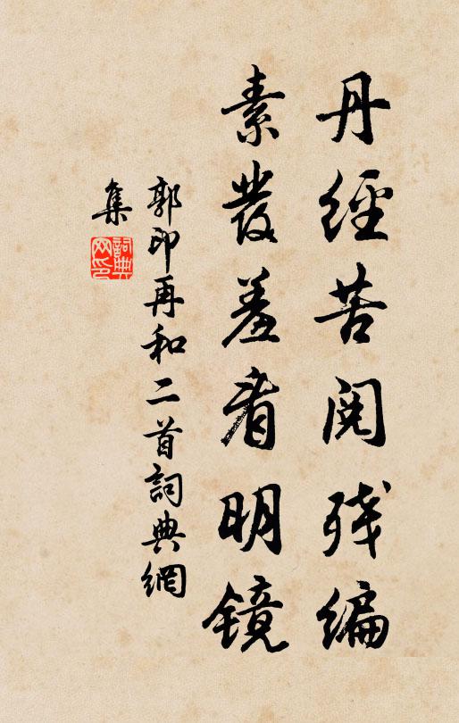 郭印丹经苦阅残编，素发羞看明镜书法作品欣赏