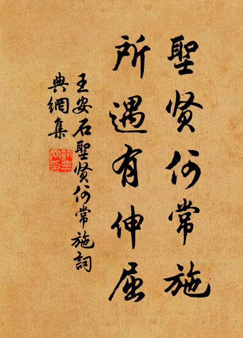 王安石圣贤何常施，所遇有伸屈书法作品欣赏