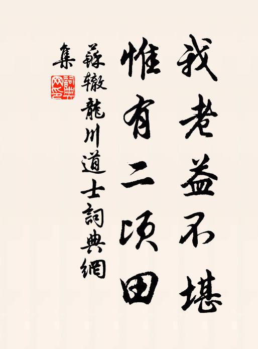 苏辙我老益不堪，惟有二顷田书法作品欣赏
