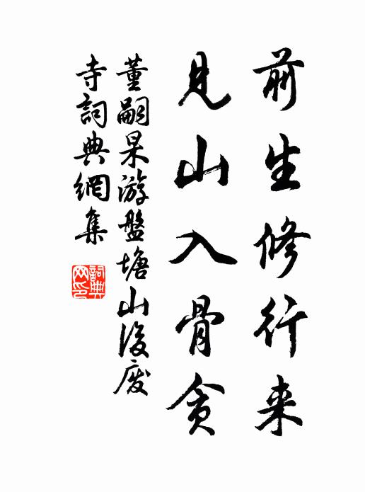 董嗣杲前生修行来，见山入骨贪书法作品欣赏