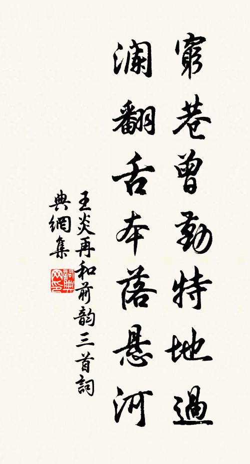 王炎穷巷曾勤特地过，澜翻舌本落悬河书法作品欣赏