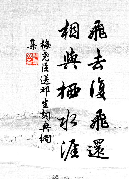 梅尧臣飞去复飞还，相与栖水涯书法作品欣赏