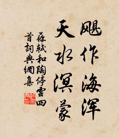 苏轼飓作海浑，天水溟蒙书法作品欣赏