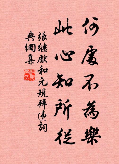 张继先何处不为乐，此心知所从书法作品欣赏