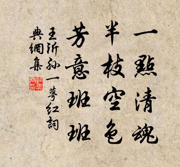 王沂孙一点清魂，半枝空色，芳意班班书法作品欣赏