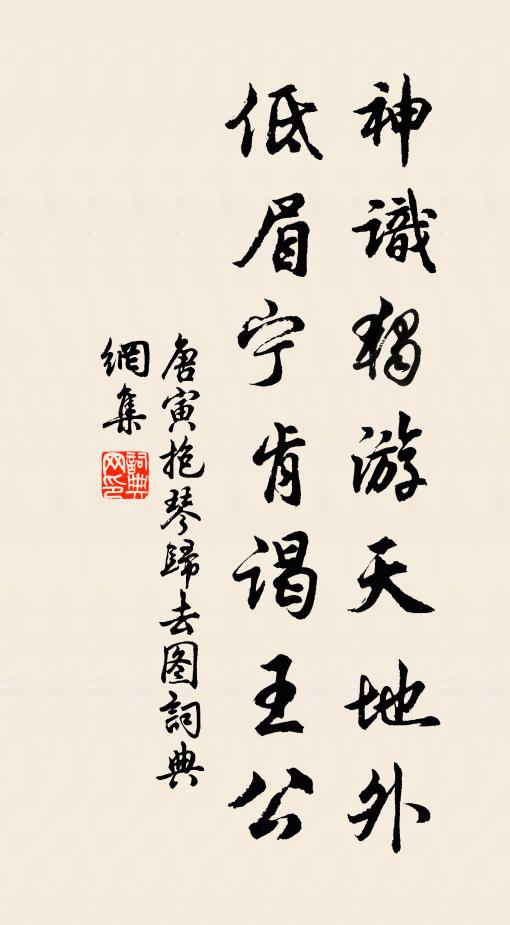 唐寅神识独游天地外，低眉宁肯谒王公书法作品欣赏