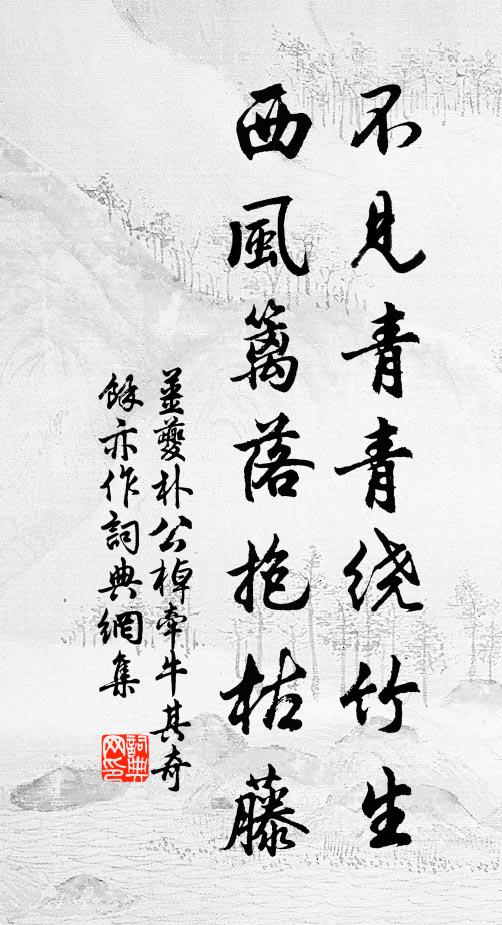 姜夔不见青青绕竹生，西风篱落抱枯藤书法作品欣赏