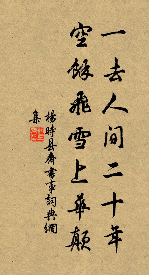 杨时一去人间二十年，空余飞雪上华颠书法作品欣赏