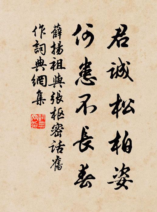 薛扬祖君诚松柏姿，何患不长春书法作品欣赏