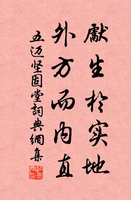 五迈先生於实地，外方而内直书法作品欣赏