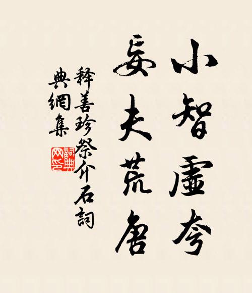 释善珍小智虚夸，妄夫荒唐书法作品欣赏