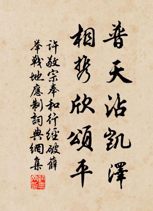 许敬宗普天沾凯泽，相携欣颂平书法作品欣赏