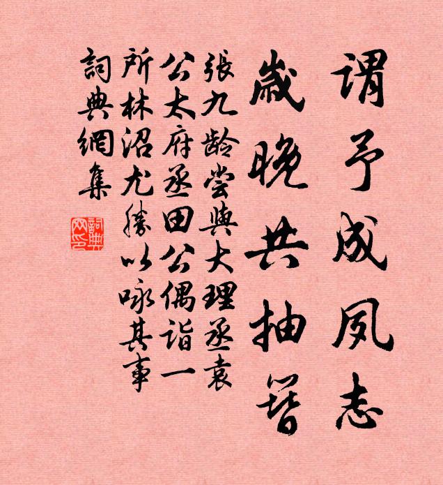 张九龄谓予成夙志，岁晚共抽簪书法作品欣赏