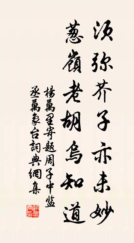 杨万里须弥芥子亦未妙，葱岭老胡乌知道书法作品欣赏