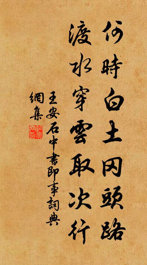 王安石何时白土冈头路，渡水穿云取次行书法作品欣赏
