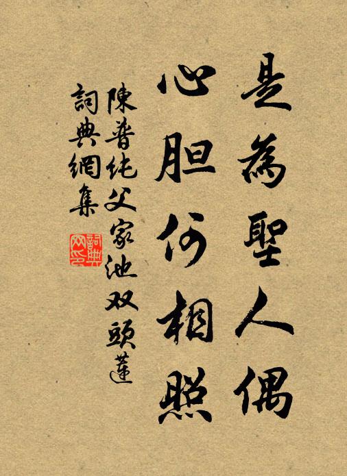 陈普是为圣人偶，心胆何相照书法作品欣赏