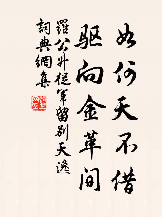 罗公升如何天不借，驱向金革间书法作品欣赏