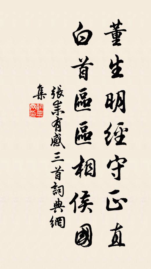 张耒董生明经守正直，白首区区相侯国书法作品欣赏