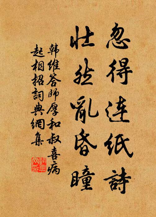 韩维忽得连纸诗，壮然乱昏瞳书法作品欣赏