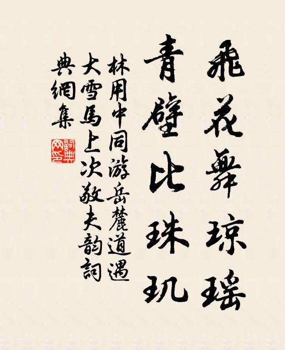 林用中飞花舞琼瑶，青壁比珠玑书法作品欣赏