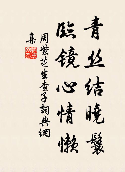 周紫芝青丝结晓鬟，临镜心情懒书法作品欣赏