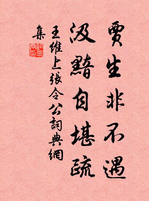 王维贾生非不遇，汲黯自堪疏书法作品欣赏
