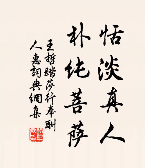 王哲恬淡真人，朴纯菩萨书法作品欣赏
