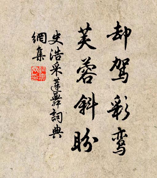 史浩却驾彩鸾，芙蓉斜盼书法作品欣赏