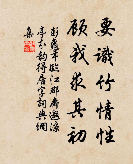 彭龟年要识竹情性，顾我求其初书法作品欣赏