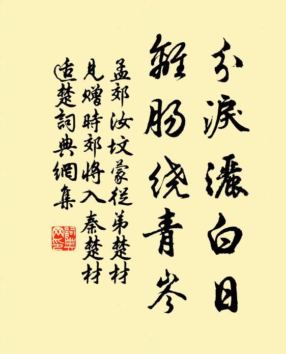 孟郊分泪洒白日，离肠绕青岑书法作品欣赏