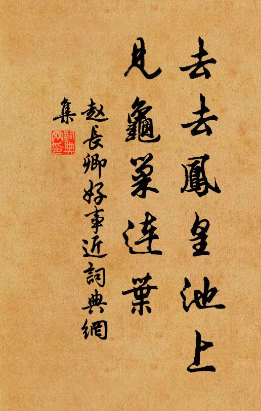 赵长卿去去凤皇池上，见龟巢连叶书法作品欣赏