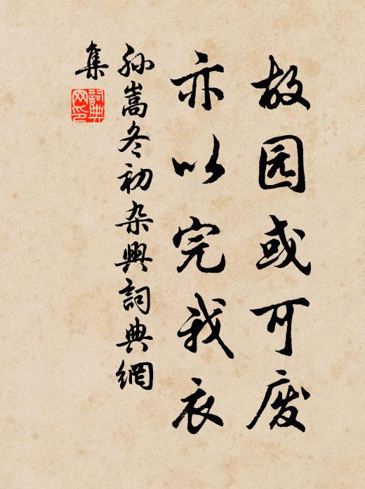 孙嵩故园或可废，亦以完我衣书法作品欣赏