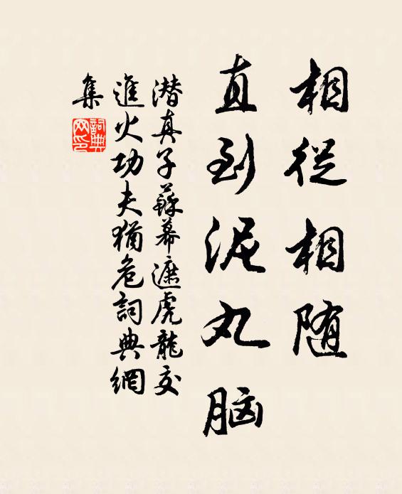 潜真子相从相随，直到泥丸脑书法作品欣赏