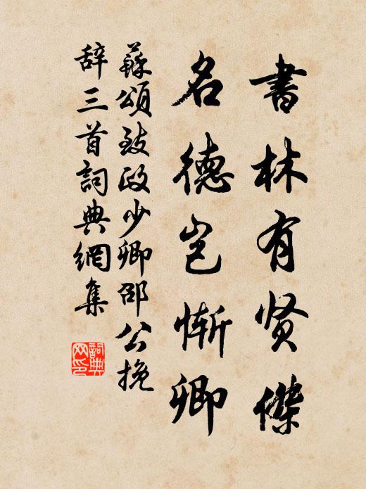 苏颂书林有贤杰，名德岂惭卿书法作品欣赏