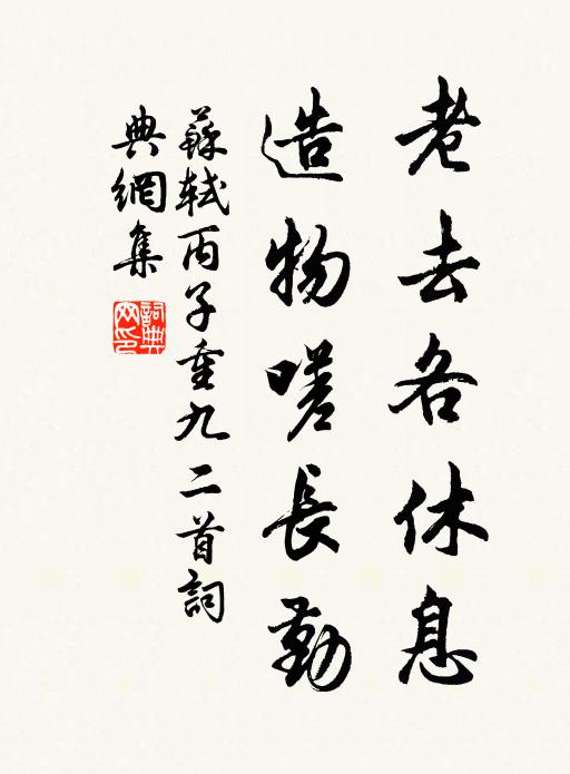 苏轼老去各休息，造物嗟长勤书法作品欣赏