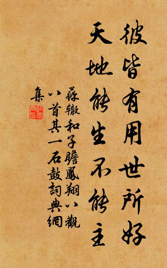 苏辙彼皆有用世所好，天地能生不能主书法作品欣赏