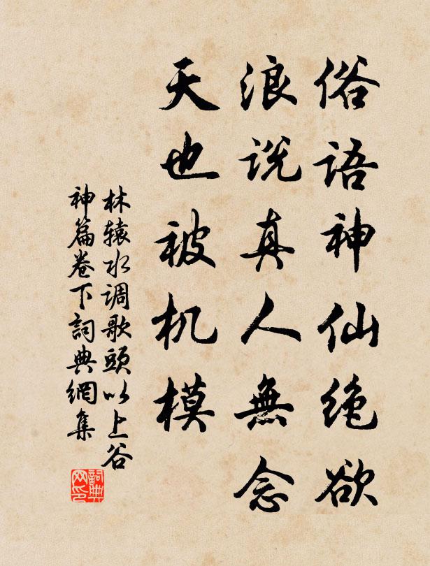 林辕俗语神仙绝欲，浪说真人无念，天也被机模书法作品欣赏