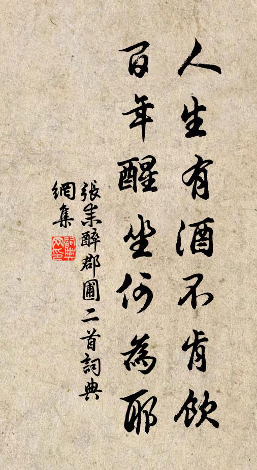 张耒人生有酒不肯饮，百年醒坐何为耶书法作品欣赏