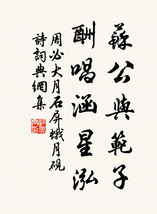 周必大苏公与范子，酬唱涵星泓书法作品欣赏