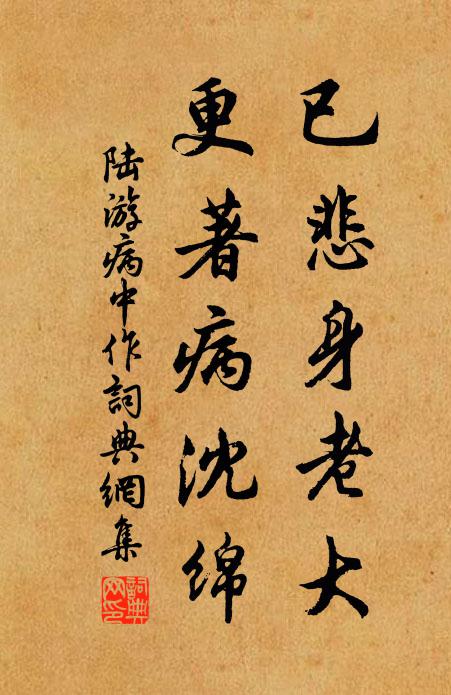 陆游已悲身老大，更著病沈绵书法作品欣赏