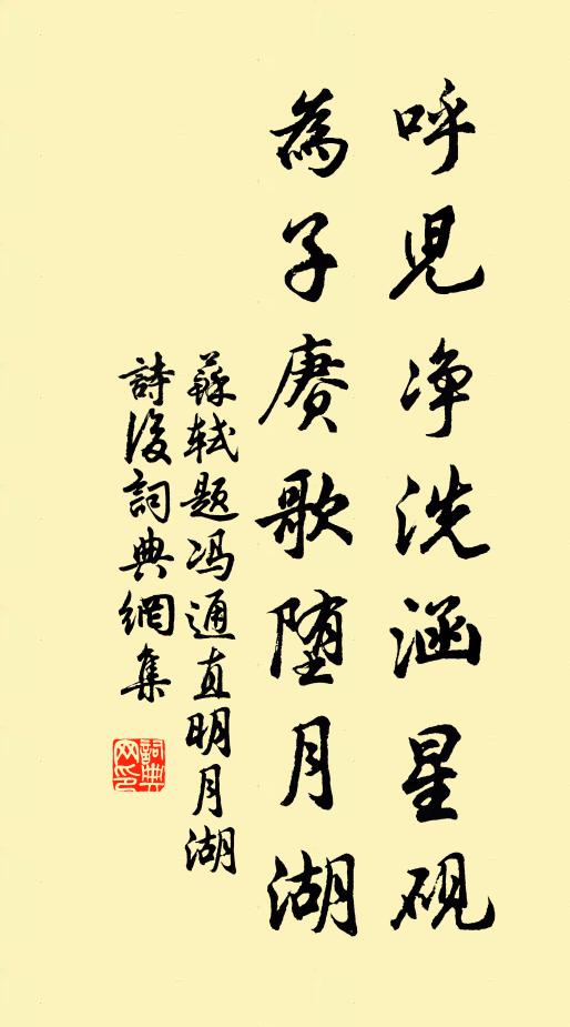 苏轼呼儿净洗涵星砚，为子赓歌堕月湖书法作品欣赏