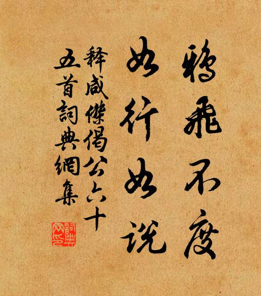 释咸杰鸦飞不度，如行如说书法作品欣赏