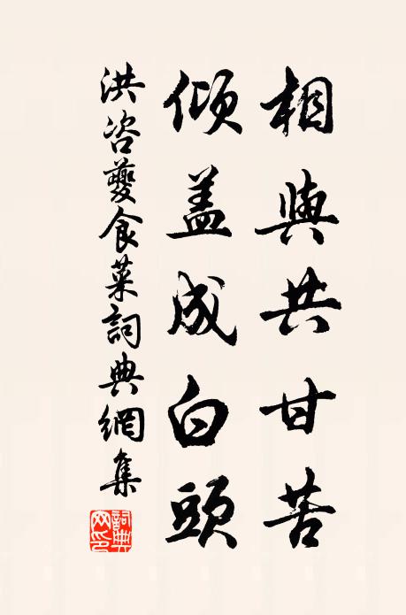 洪咨夔相与共甘苦，倾盖成白头书法作品欣赏