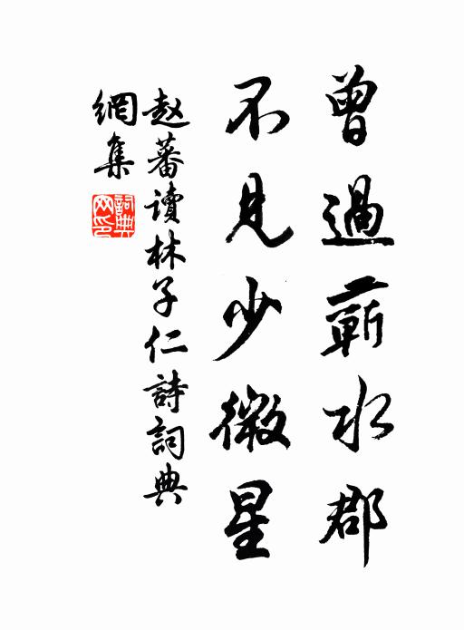 赵蕃曾过蕲水郡，不见少微星书法作品欣赏