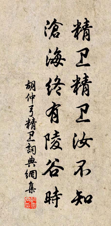 胡仲弓精卫精卫汝不知，沧海终有陵谷时书法作品欣赏