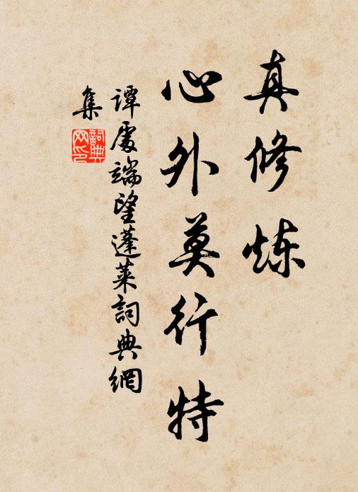 谭处端真修炼，心外莫行特书法作品欣赏